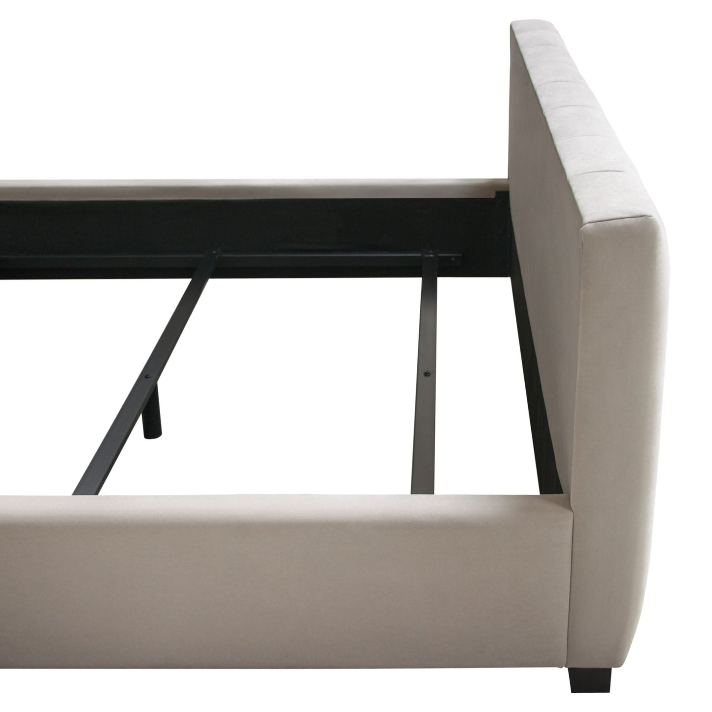 Venus Vertical Channel Tufted Queen Bed in Light Grey Velvet by Diamond Sofa