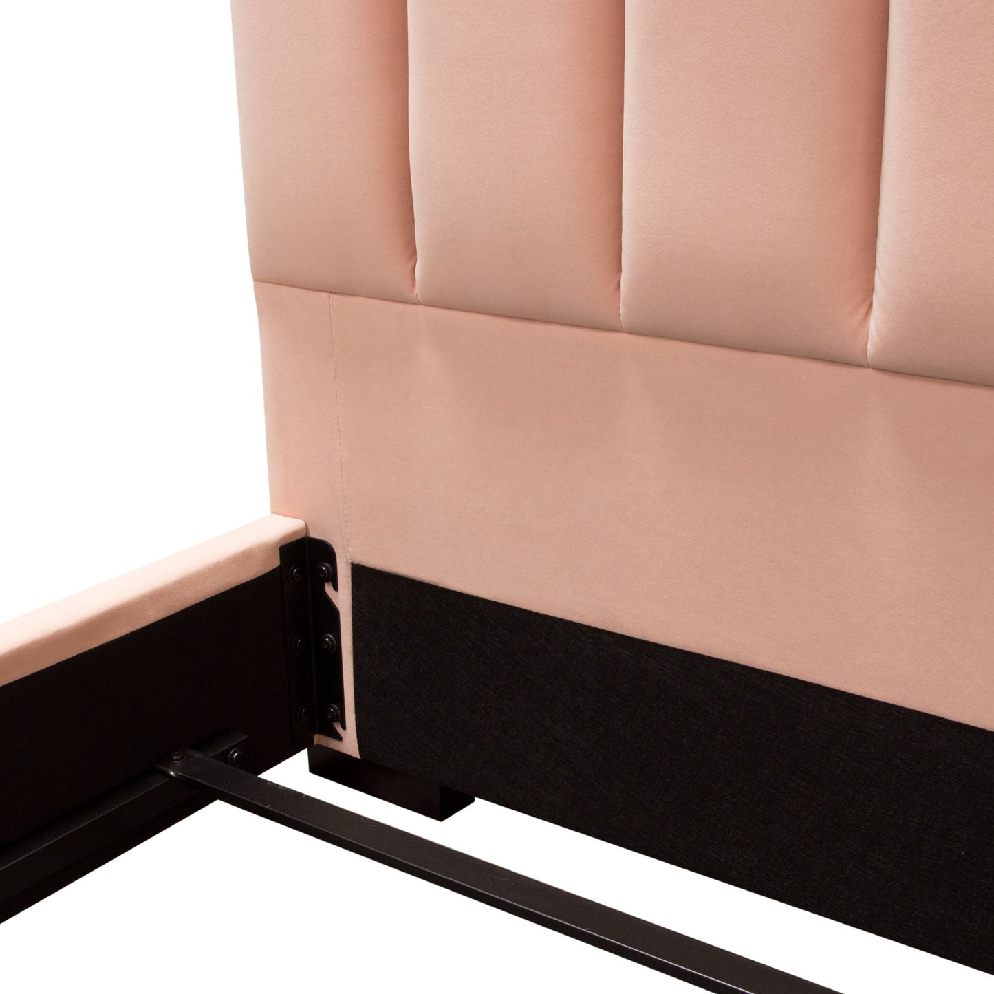 Venus Vertical Channel Tufted Eastern King Bed in Blush Pink Velvet by Diamond Sofa