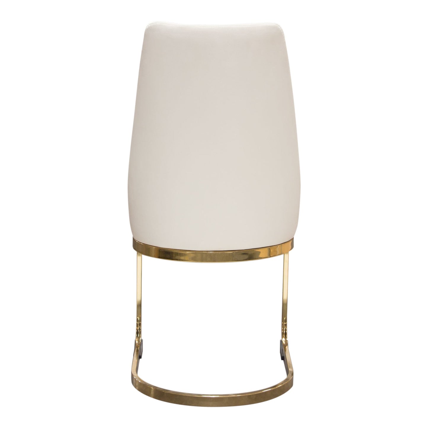 Vogue Set of (2) Dining Chairs in Cream Velvet with Polished Gold Metal Base by Diamond Sofa