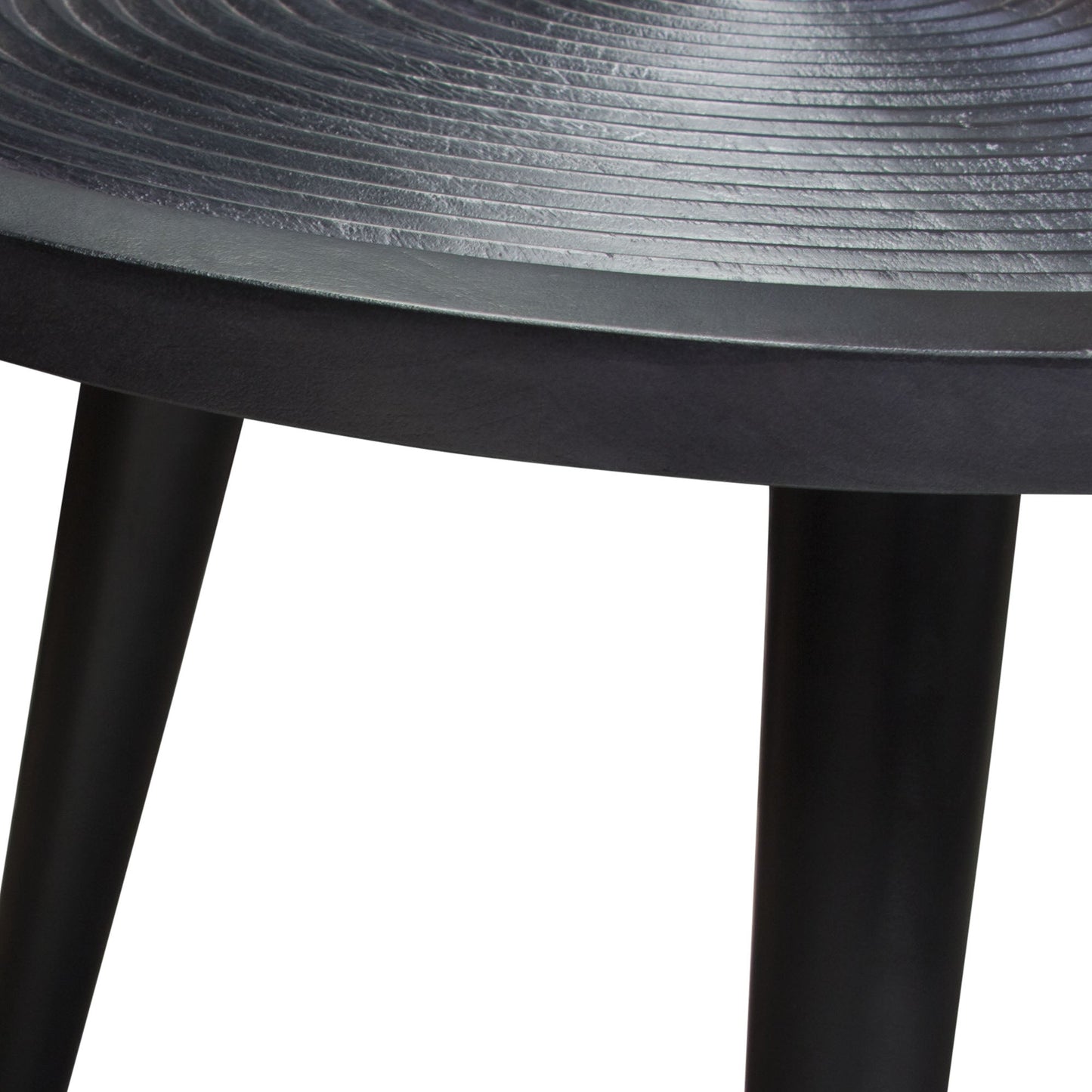 Vortex Round End Table in Solid Mango Wood Top in Black Finish & Iron Legs by Diamond Sofa