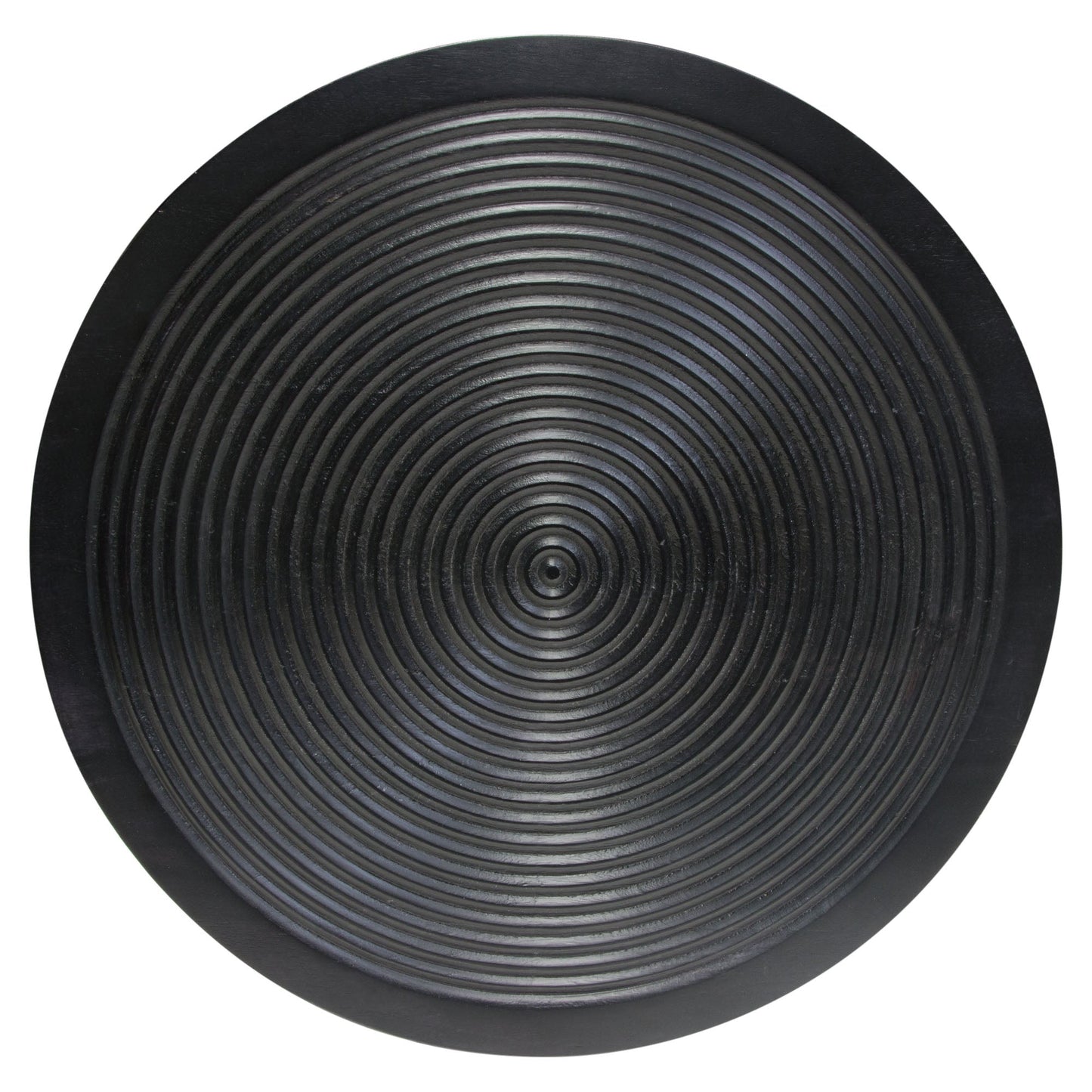 Vortex Round End Table in Solid Mango Wood Top in Black Finish & Iron Legs by Diamond Sofa