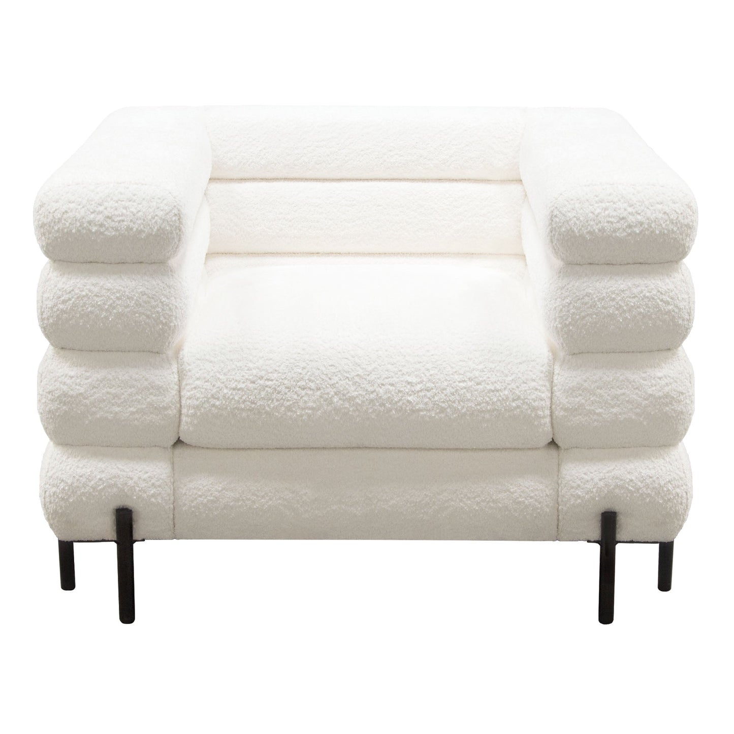 Vox Chair in Faux White Shearling w/ Black Powder Metal Legs by Diamond Sofa