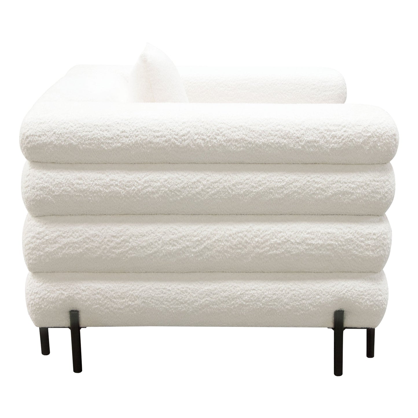 Vox Chair in Faux White Shearling w/ Black Powder Metal Legs by Diamond Sofa