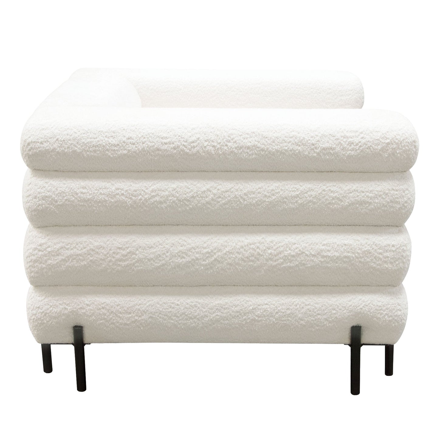 Vox Chair in Faux White Shearling w/ Black Powder Metal Legs by Diamond Sofa
