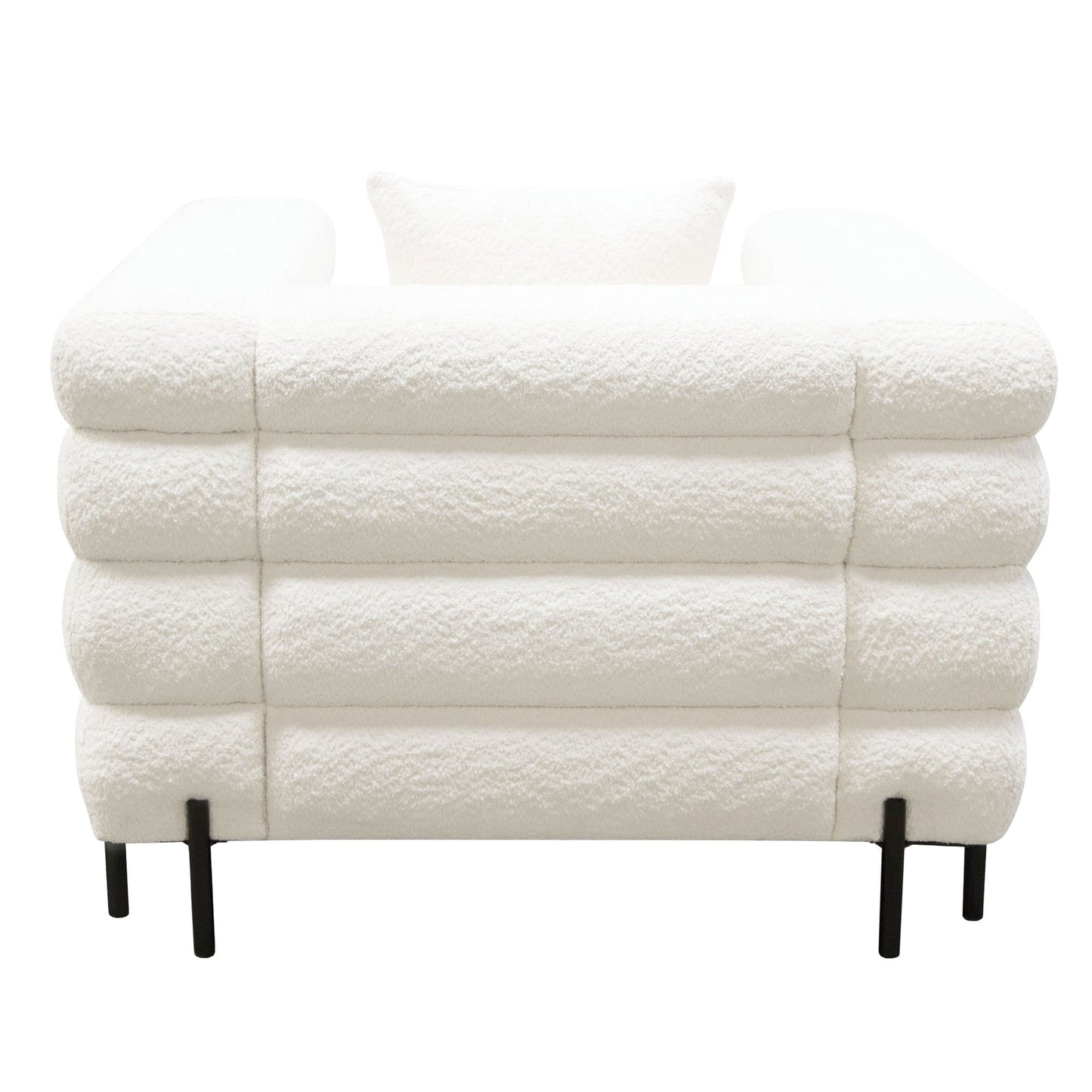 Vox Chair in Faux White Shearling w/ Black Powder Metal Legs by Diamond Sofa