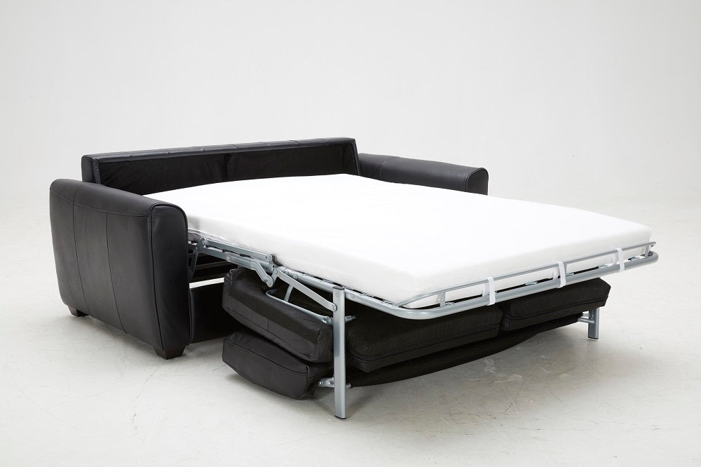 J&M Furniture Ventura Sofa Bed in Black Leather