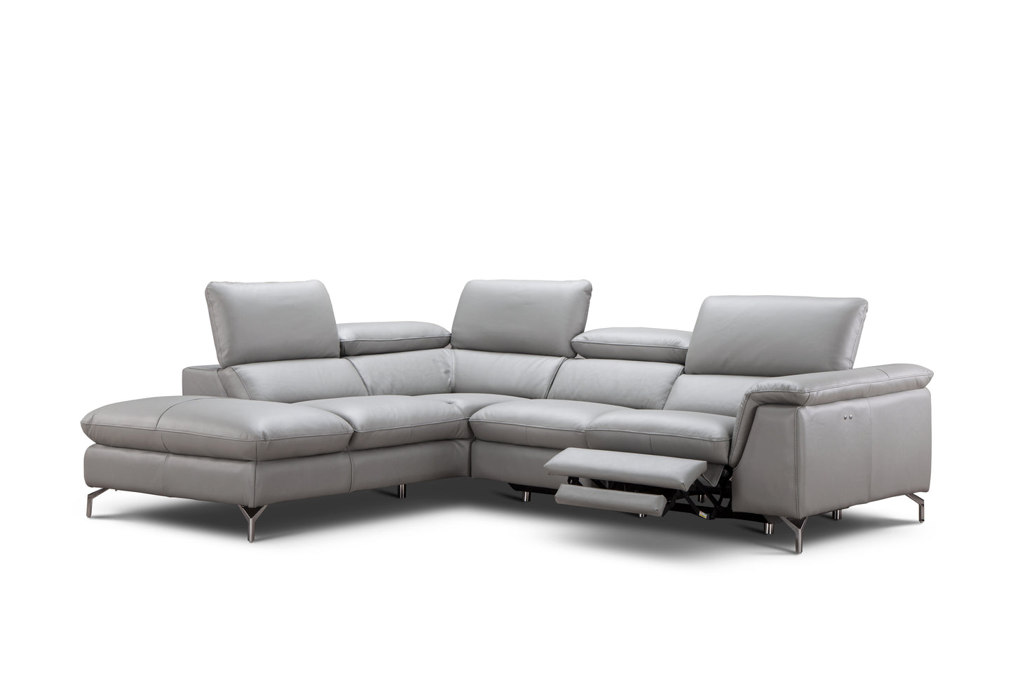 J&M Furniture Viola Premium Leather Sectional in Left Hand Facing Chaise