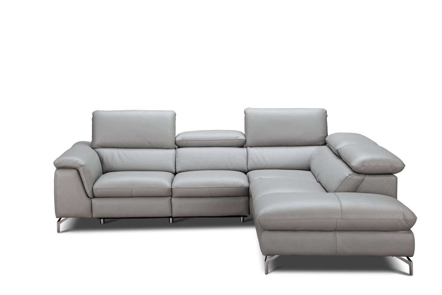 J&M Furniture Viola Premium Leather Sectional in Right Hand Facing Chaise