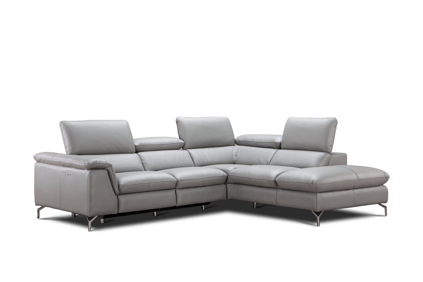 J&M Furniture Viola Premium Leather Sectional in Right Hand Facing Chaise