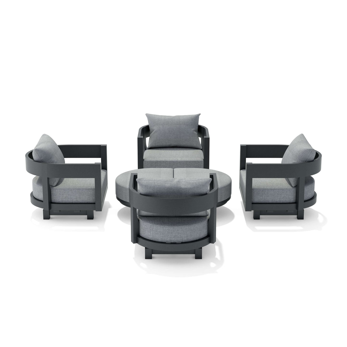 Anderson Teak SET-174 6-pc Coronado Aluminum Deep Seating Set