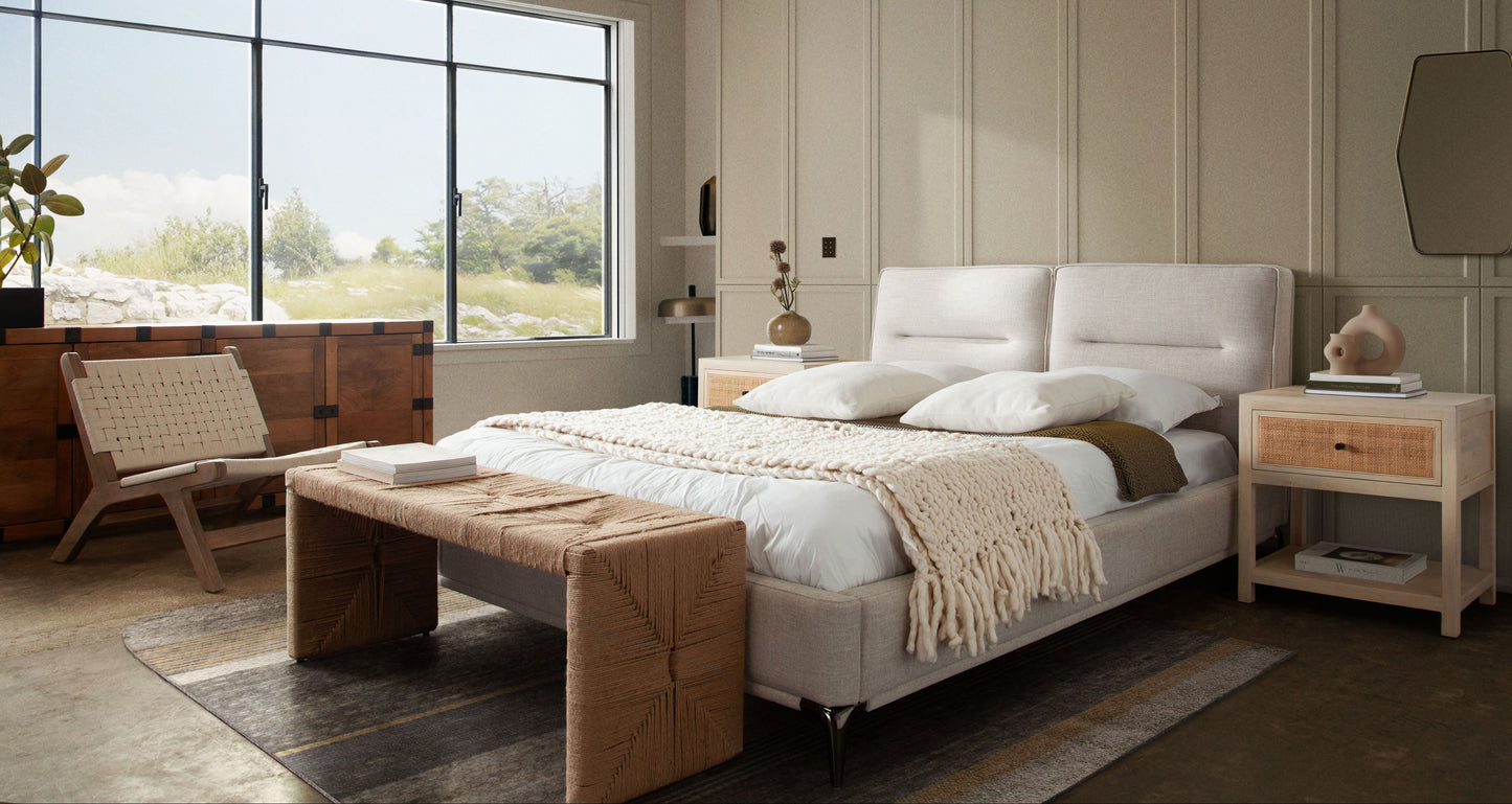 Jute Woven Accent Bench by Diamond Sofa