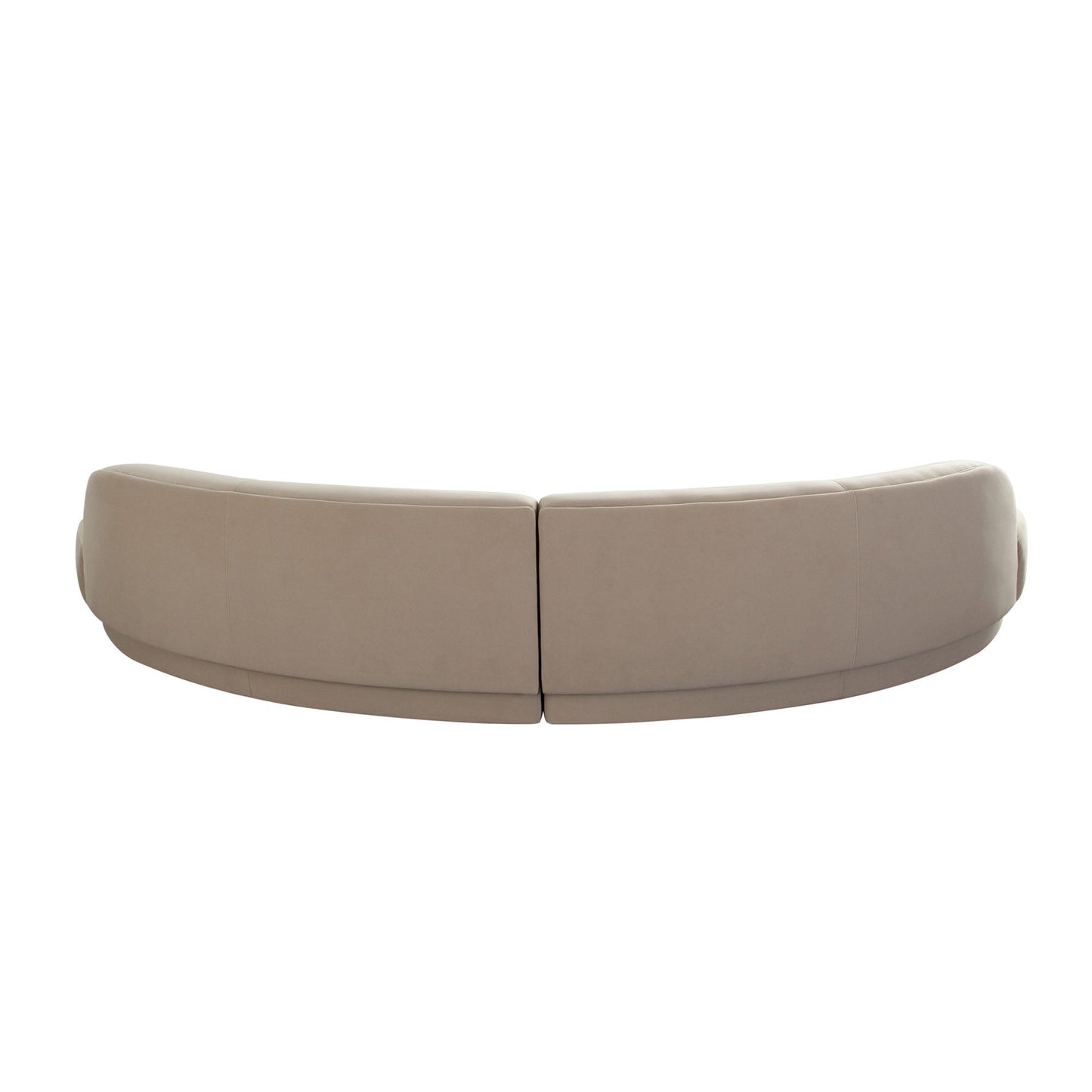 Zelda 2PC Modular Curved Armless Chaise in Light Camel Performance Velvet w/ (2) Accent Pillow Balls by Diamond Sofa
