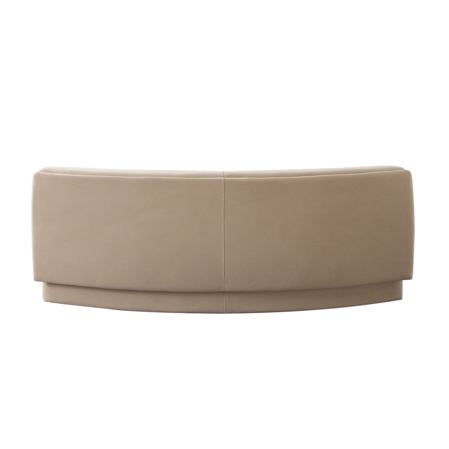 Zelda Curved Armless Sofa in Light Camel Performance Velvet w/ (1) Accent Pillow Ball by Diamond Sofa