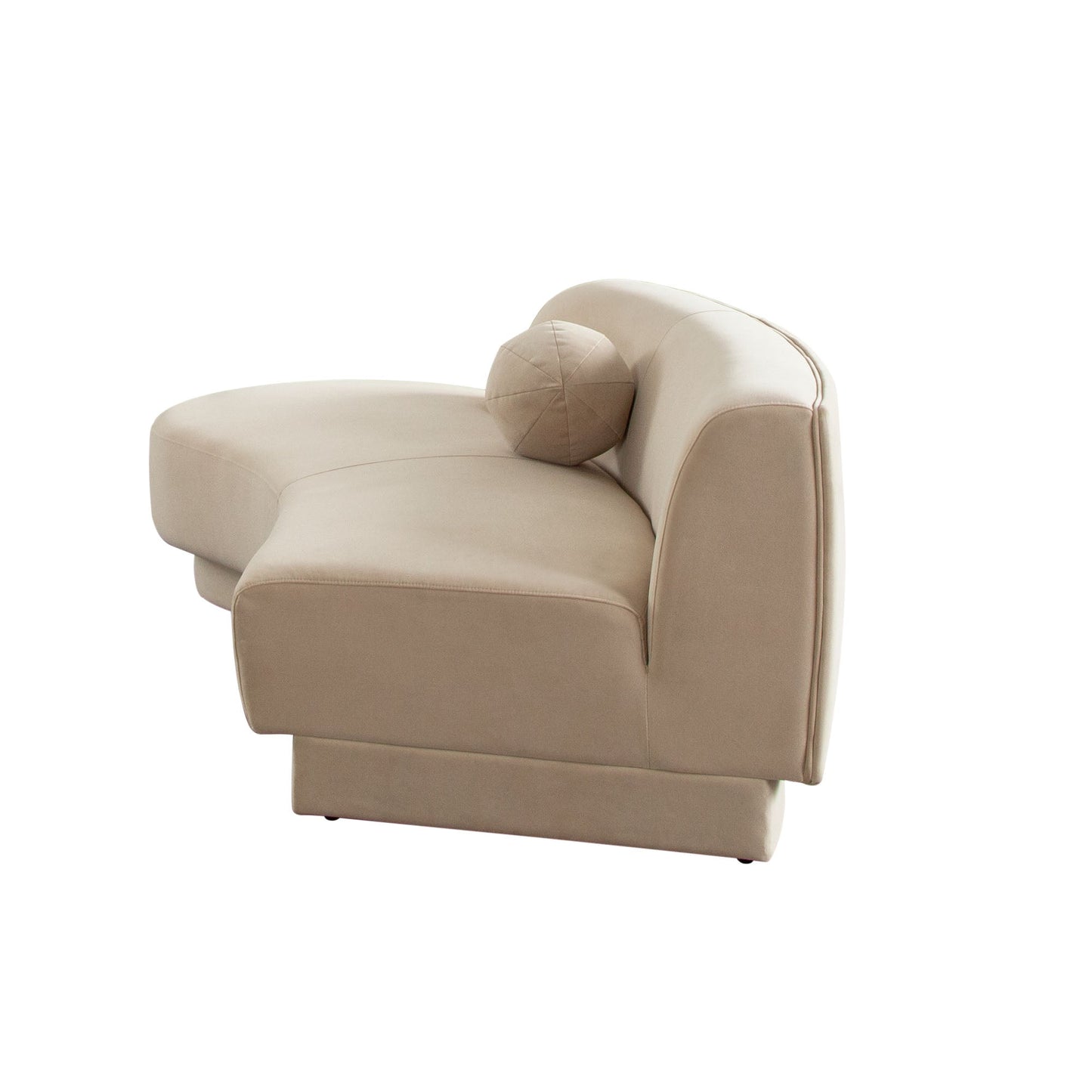 Zelda LF Curved Chaise in Light Camel Performance Velvet w/ (1) Accent Pillow Ball by Diamond Sofa