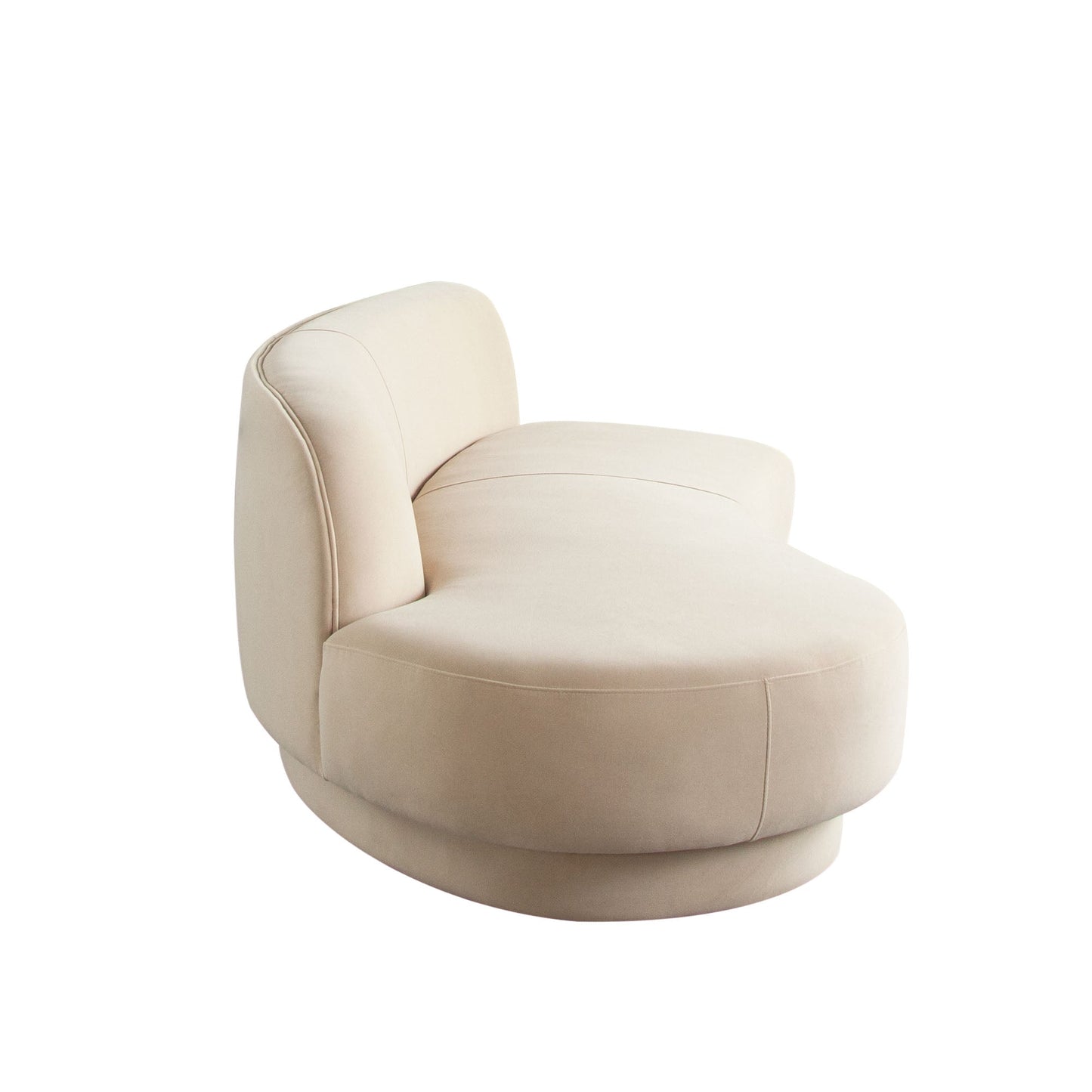 Zelda LF Curved Chaise in Light Camel Performance Velvet w/ (1) Accent Pillow Ball by Diamond Sofa