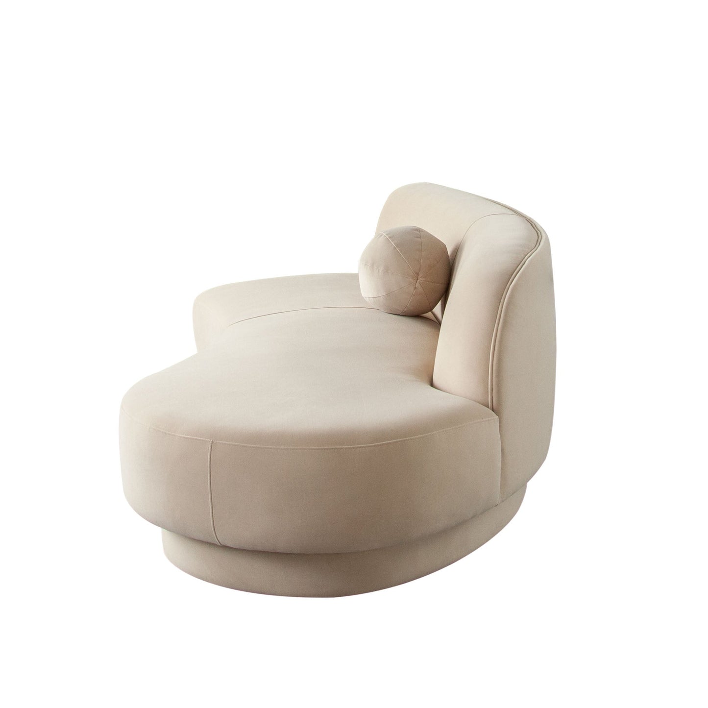 Zelda RF Curved Chaise in Light Camel Performance Velvet w/ (1) Accent Pillow Ball by Diamond Sofa