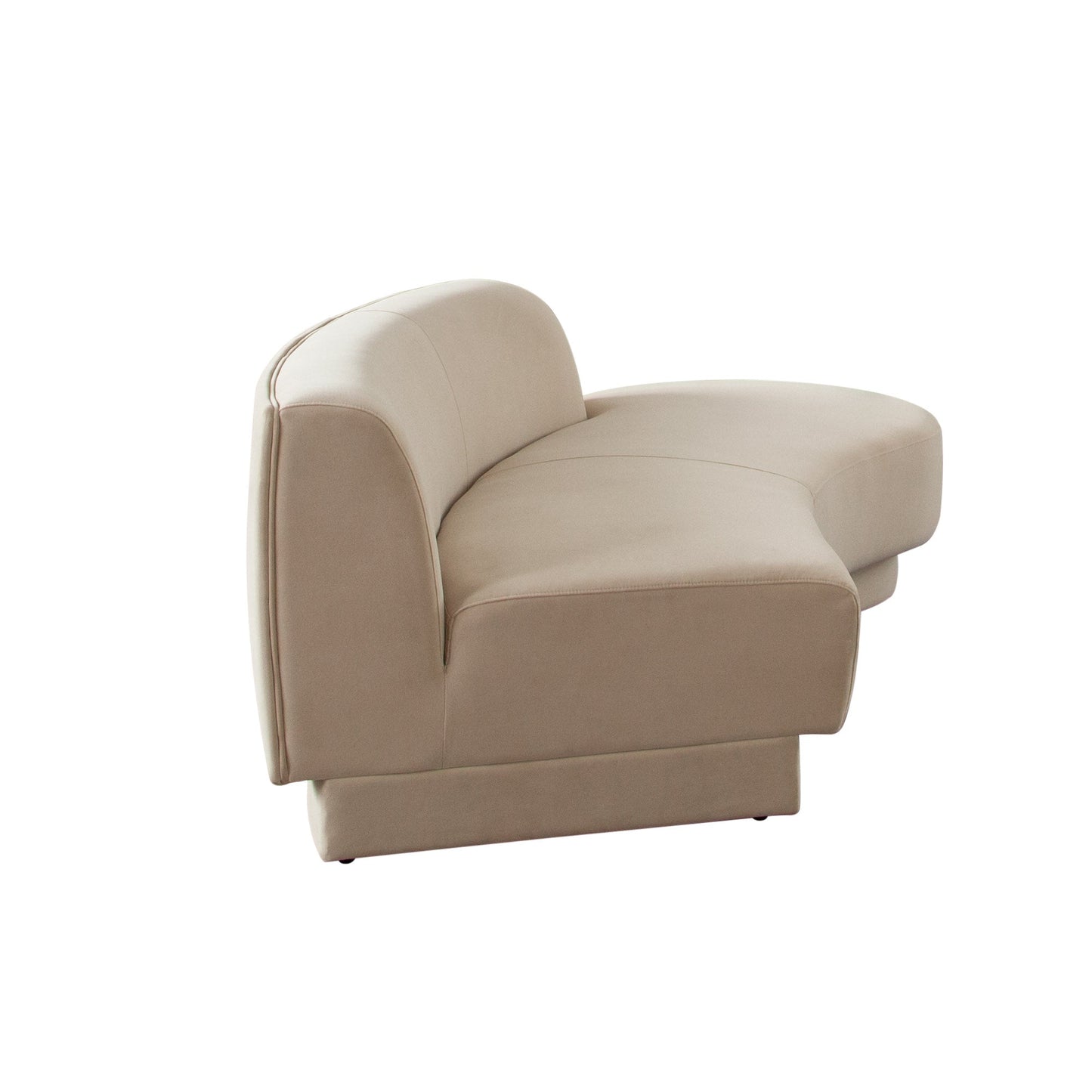 Zelda RF Curved Chaise in Light Camel Performance Velvet w/ (1) Accent Pillow Ball by Diamond Sofa