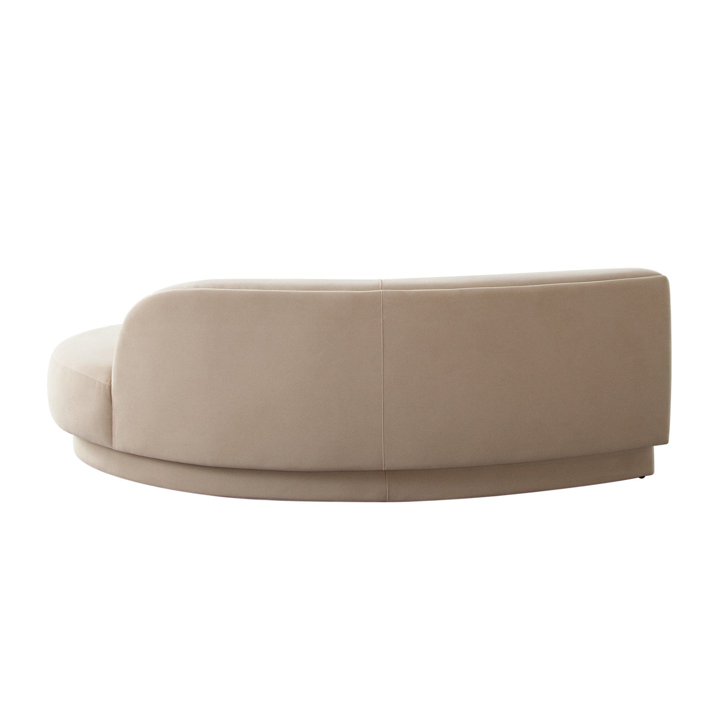 Zelda RF Curved Chaise in Light Camel Performance Velvet w/ (1) Accent Pillow Ball by Diamond Sofa