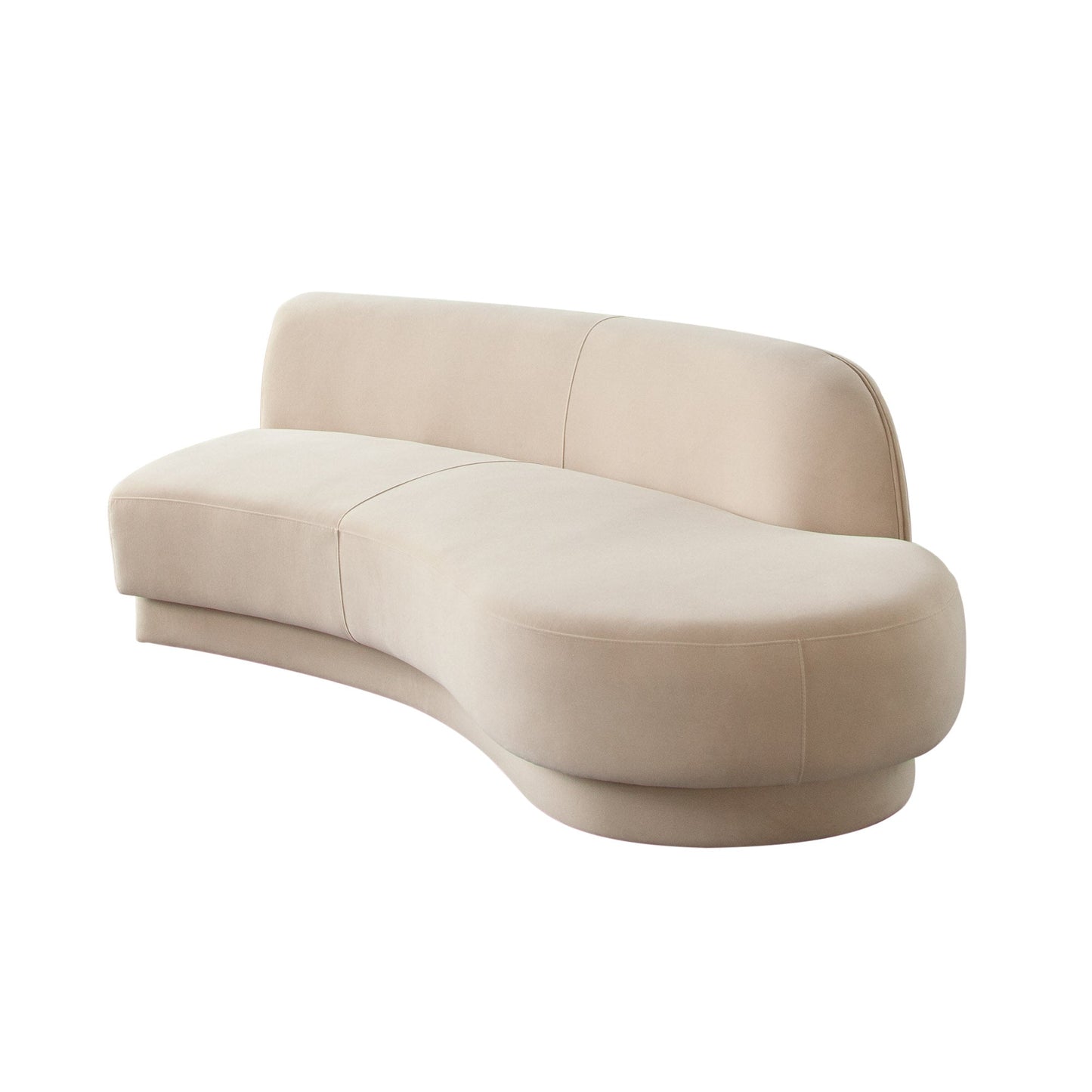 Zelda RF Curved Chaise in Light Camel Performance Velvet w/ (1) Accent Pillow Ball by Diamond Sofa