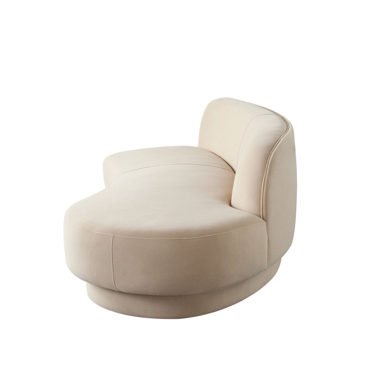 Zelda RF Curved Chaise in Light Camel Performance Velvet w/ (1) Accent Pillow Ball by Diamond Sofa