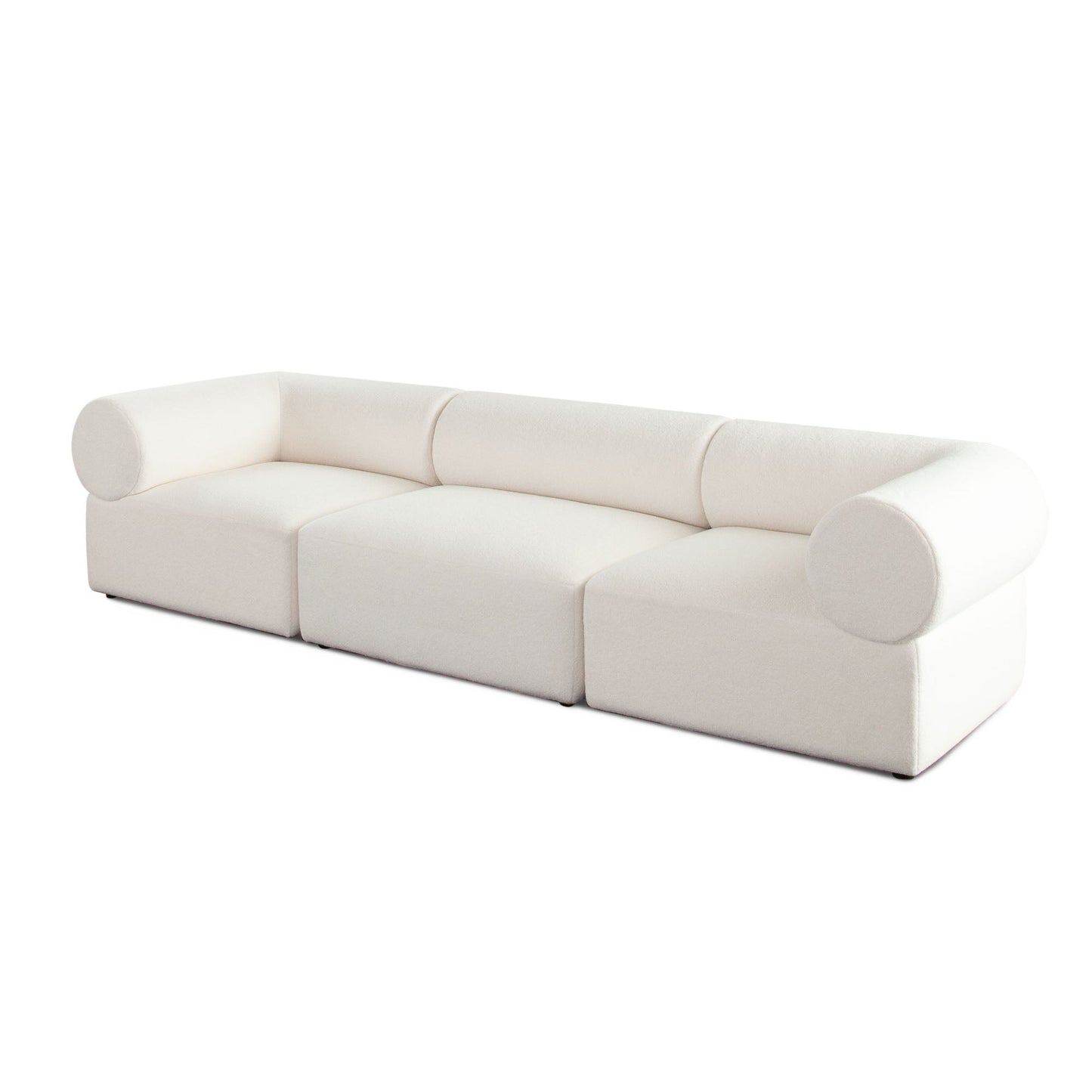 Zia 3PC Modular Sofa in Ivory Sherpa Fabric by Diamond Sofa