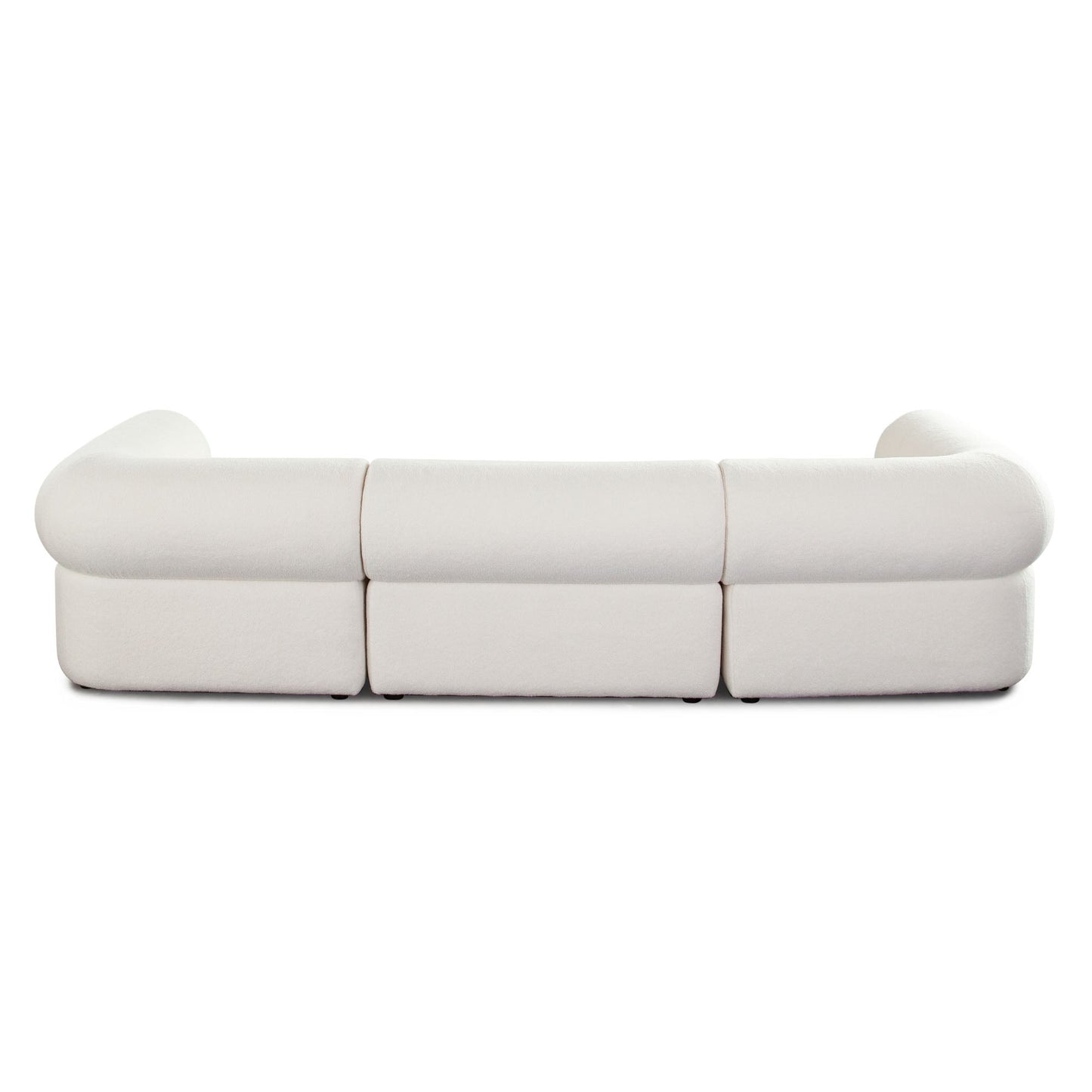 Zia 3PC Modular Sofa in Ivory Sherpa Fabric by Diamond Sofa