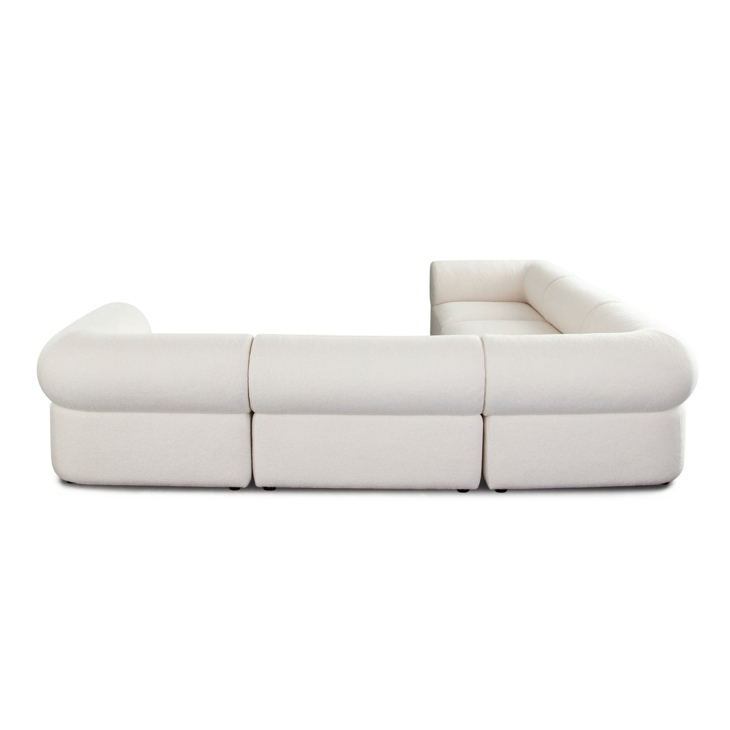 Zia 5PC Corner Sectional in Ivory Sherpa Fabric by Diamond Sofa