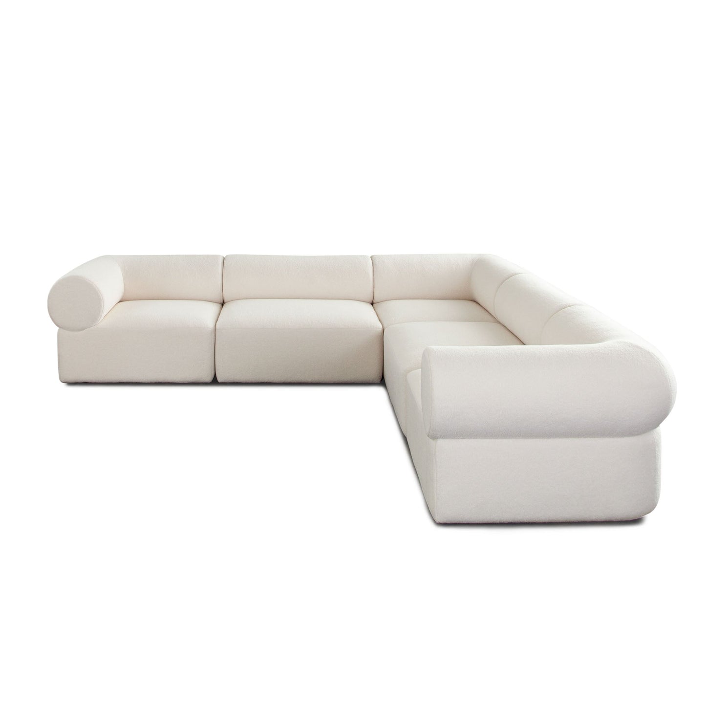 Zia 5PC Corner Sectional in Ivory Sherpa Fabric by Diamond Sofa