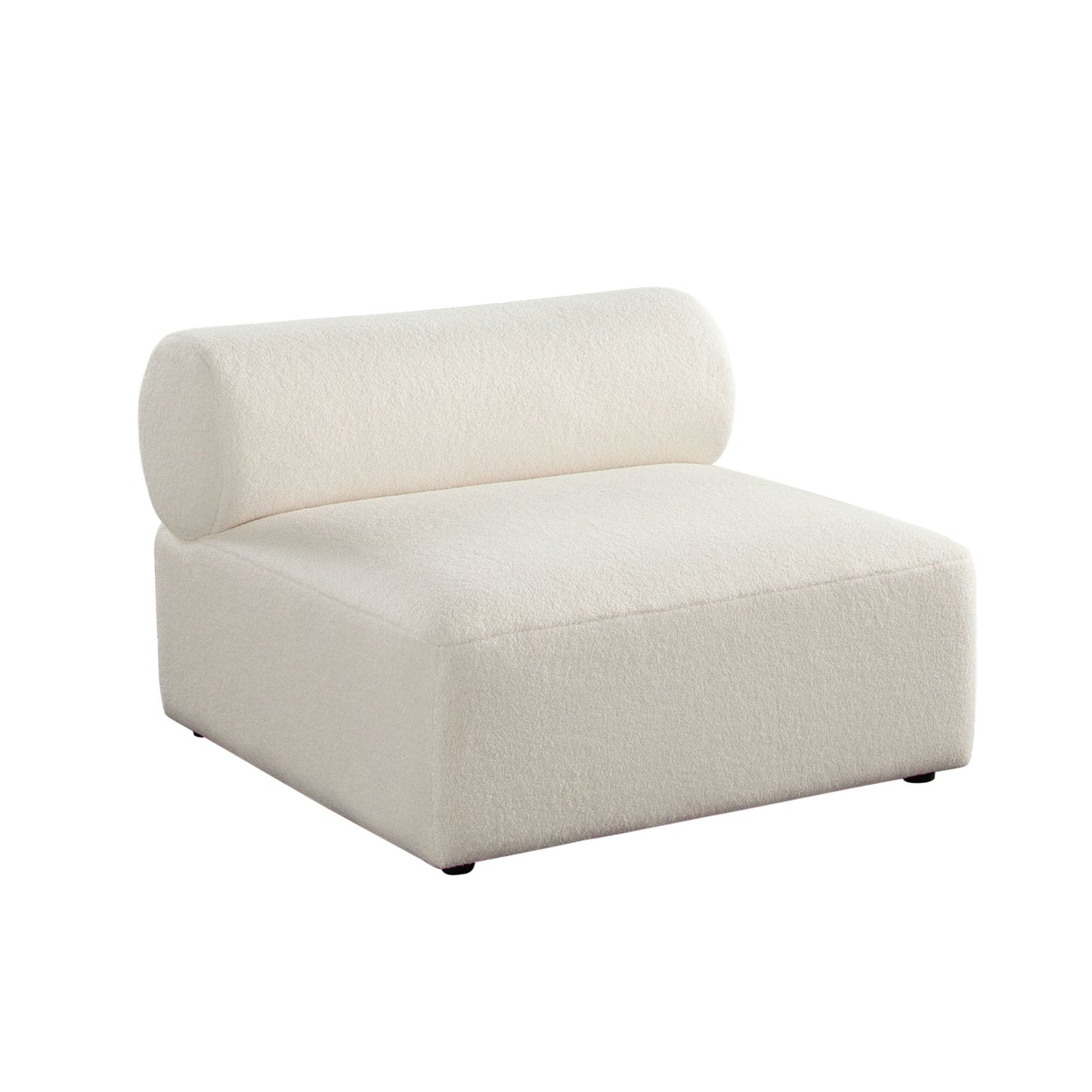 Zia Armless Chair in Ivory Sherpa Fabric by Diamond Sofa