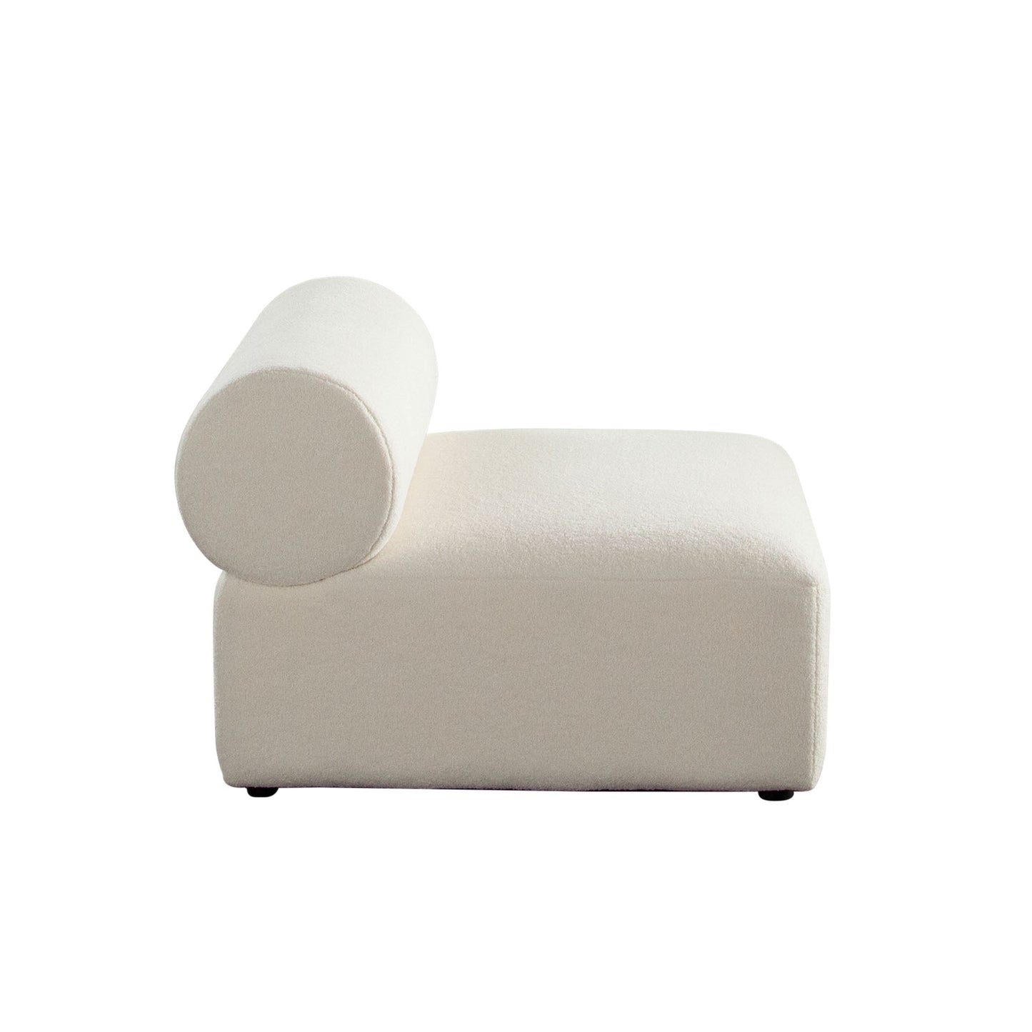 Zia Armless Chair in Ivory Sherpa Fabric by Diamond Sofa