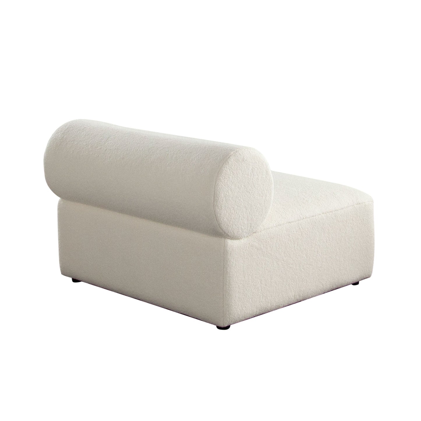 Zia Armless Chair in Ivory Sherpa Fabric by Diamond Sofa