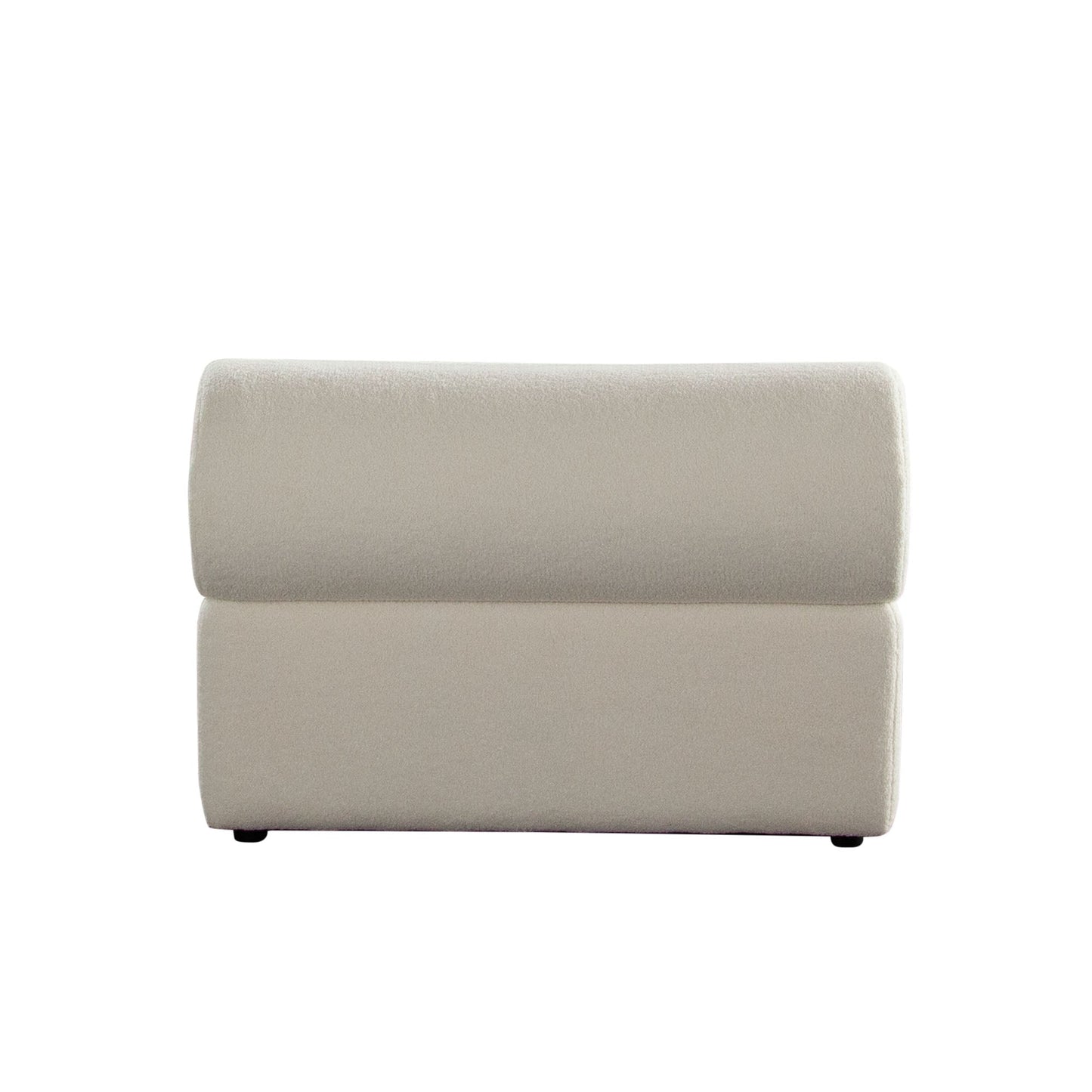 Zia Armless Chair in Ivory Sherpa Fabric by Diamond Sofa