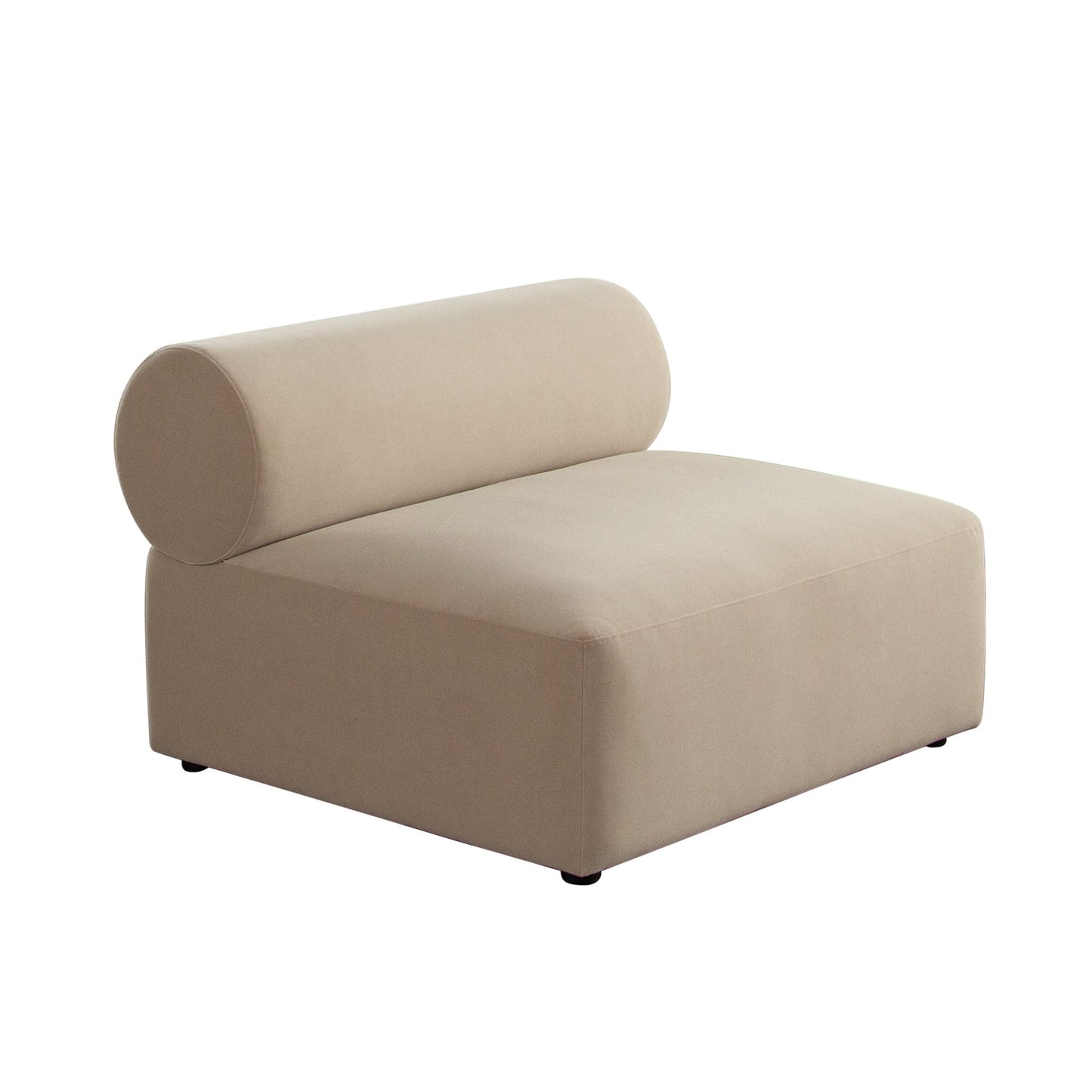 Zia Armless Chair in Light Camel Performance Velvet Fabric by Diamond Sofa