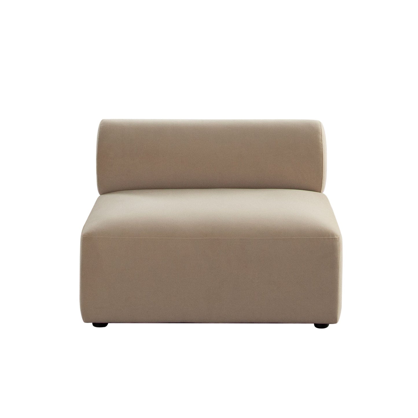 Zia Armless Chair in Light Camel Performance Velvet Fabric by Diamond Sofa