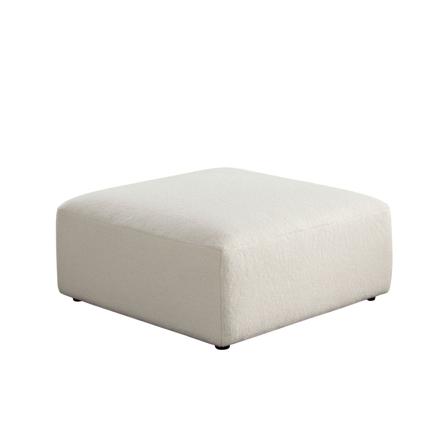Zia Ottoman in Ivory Sherpa Fabric by Diamond Sofa