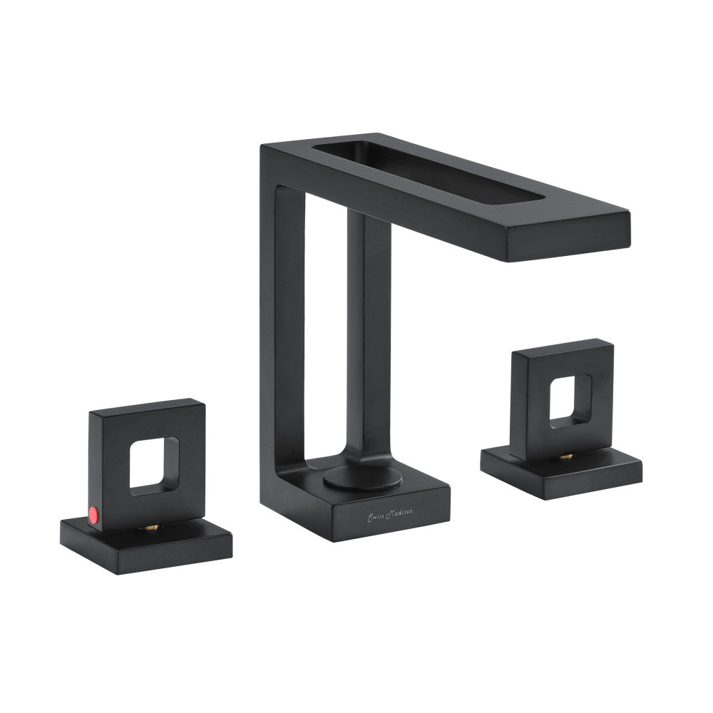 Swiss Madison Pierre Widespread, Double Handle, Bathroom Faucet in Matte Black