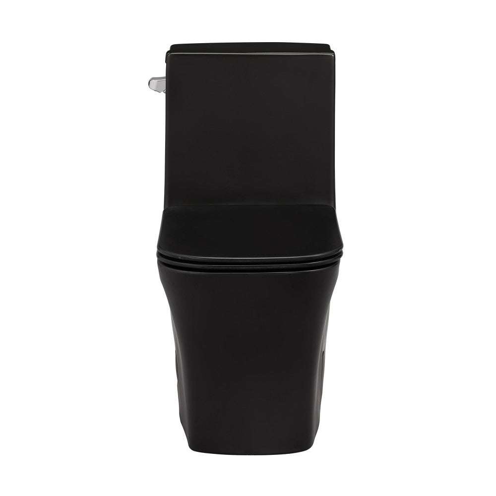 Swiss Madison Concorde One-Piece 12" Rough-in 1.28 GPF Left-Hand Flush Square Toilet in Matte Black