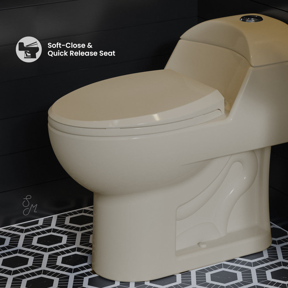 Swiss Madison Chateau One-Piece Elongated Dual-Flush Toilet in Bisque 1.1/1.6 gpf