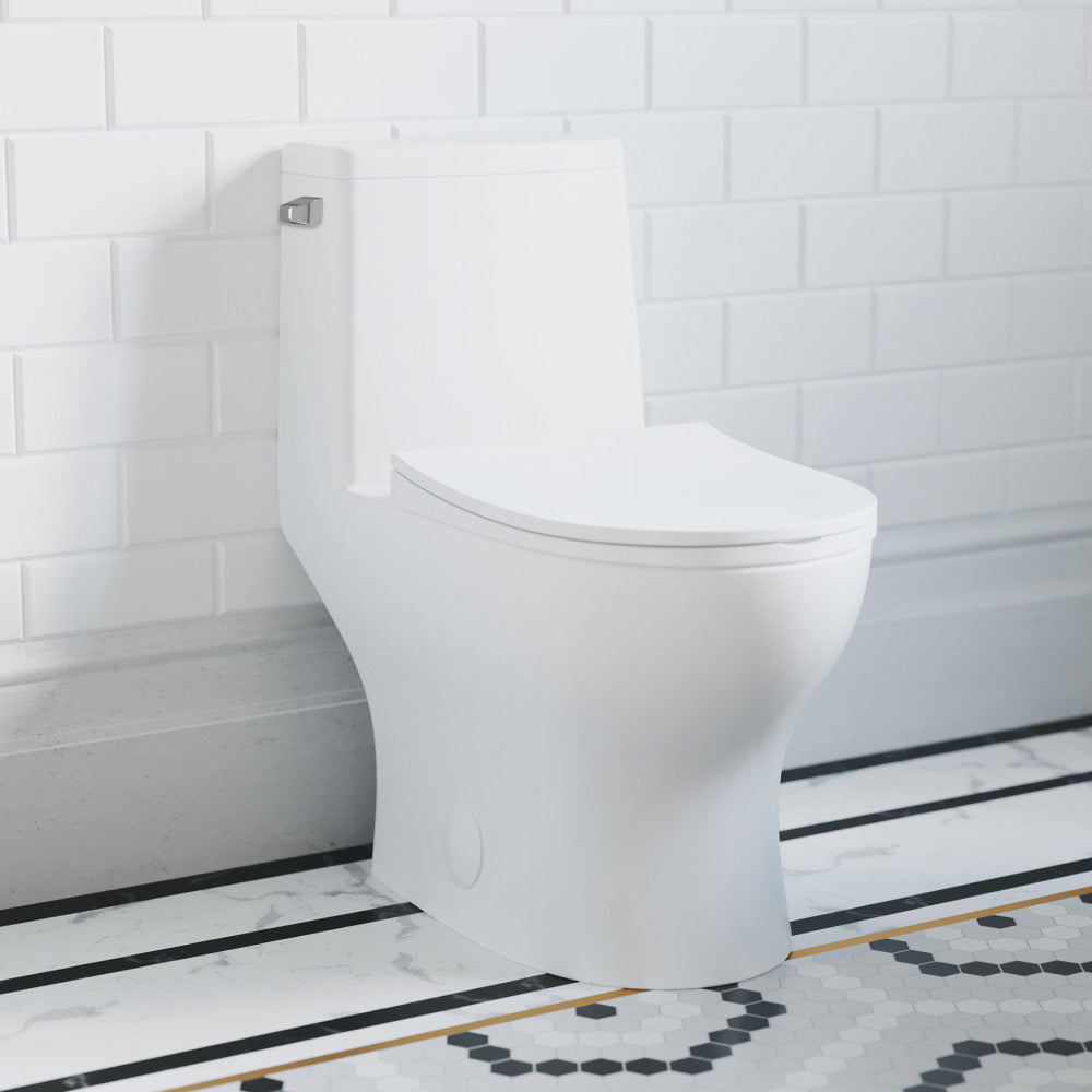 Swiss Madison Ivy One-Piece Elongated Toilet Left Side Flush, 10" Rough-In 1.28 gpf