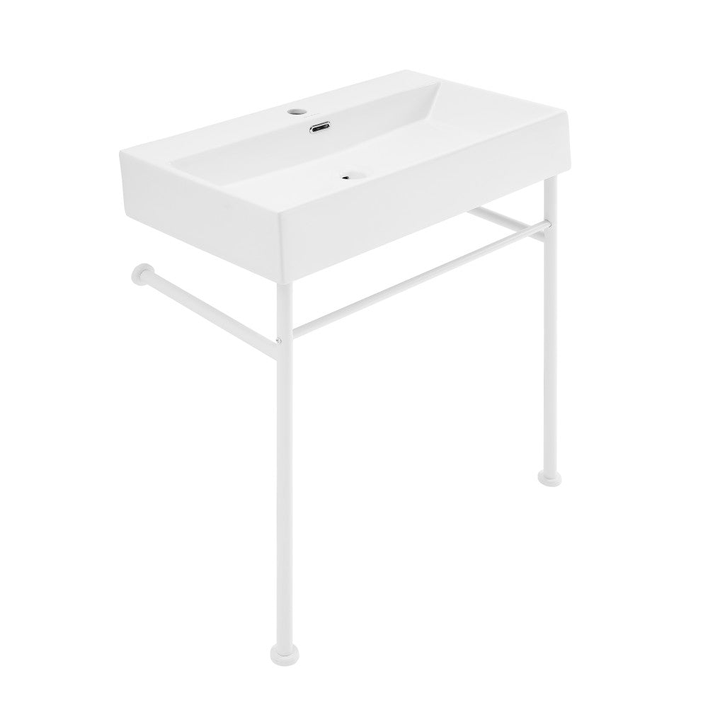 Swiss Madison Claire 30" White Basin Matte White Legs