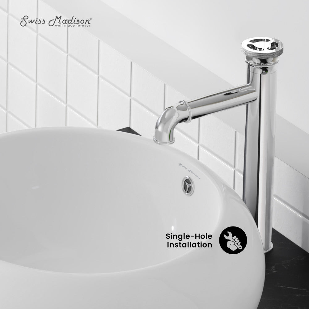 Swiss Madison Avallon Single Hole, Single-Handle Wheel, High Arc Bathroom Faucet in Chrome