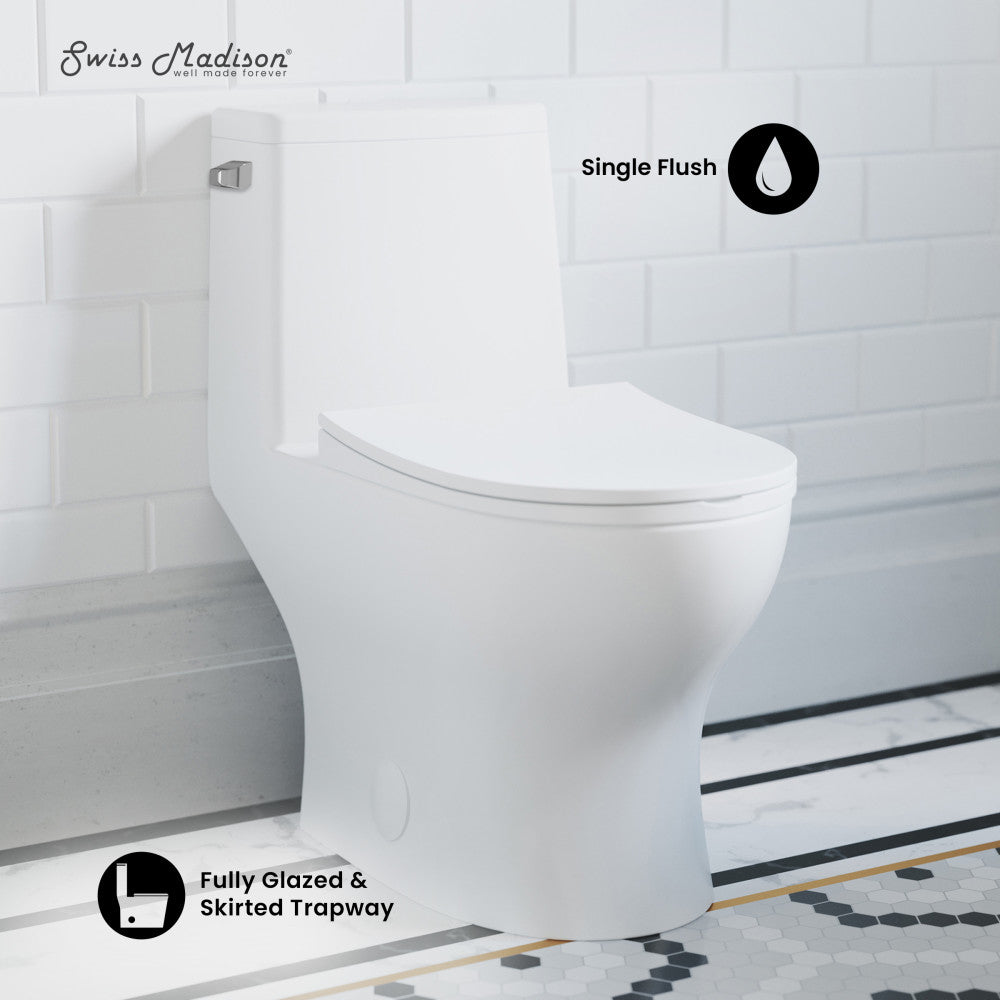 Swiss Madison Ivy One-Piece Toilet Left Side Flush 1.28 gpf