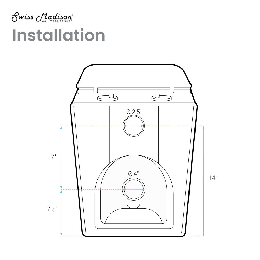 Swiss Madison Concorde Back-to-Wall Toilet Bundle 0.8/1.6 GPF Dual Flush in Glossy White with White Flush Plate