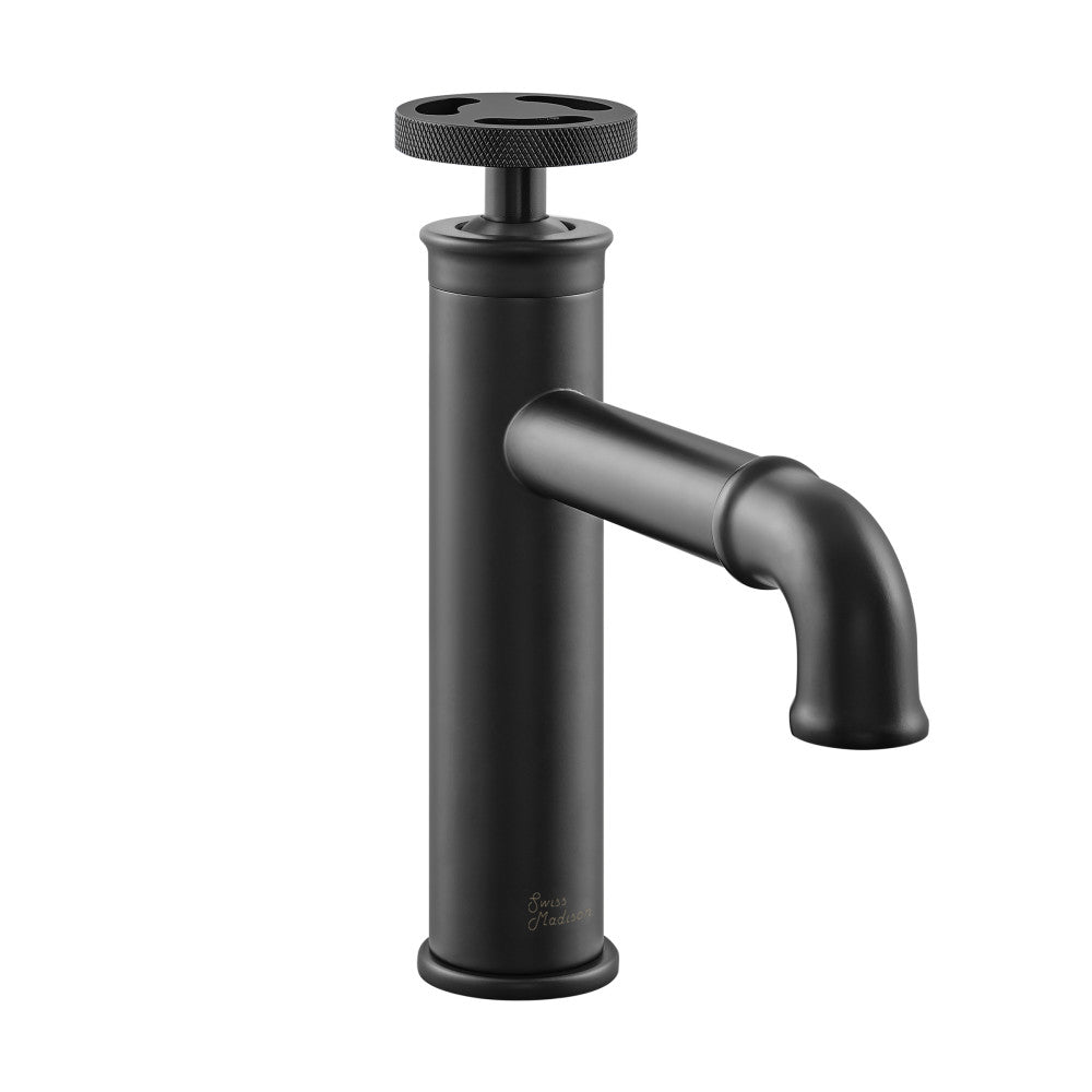 Swiss Madison Avallon Single Hole, Single-Handle Wheel, Bathroom Faucet in Matte Black