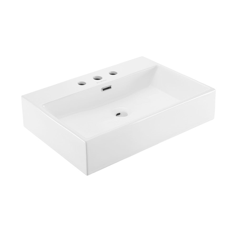 Swiss Madison Claire 24" Rectangle Wall-Mount Bathroom Sink with 8" Widespread Holes