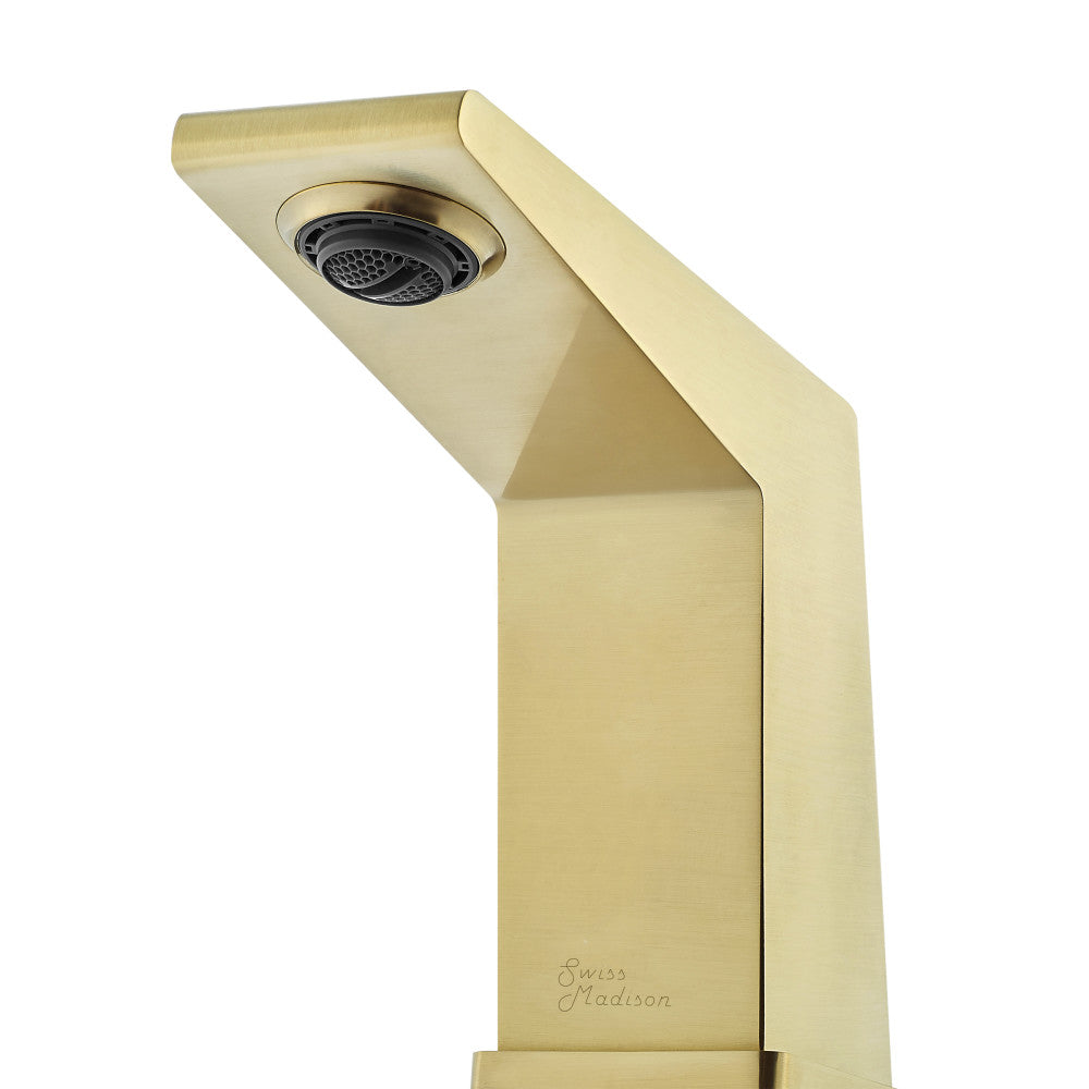 Swiss Madison Carre 8 in. Widespread, 2-Handle, Bathroom Faucet in Brushed Gold