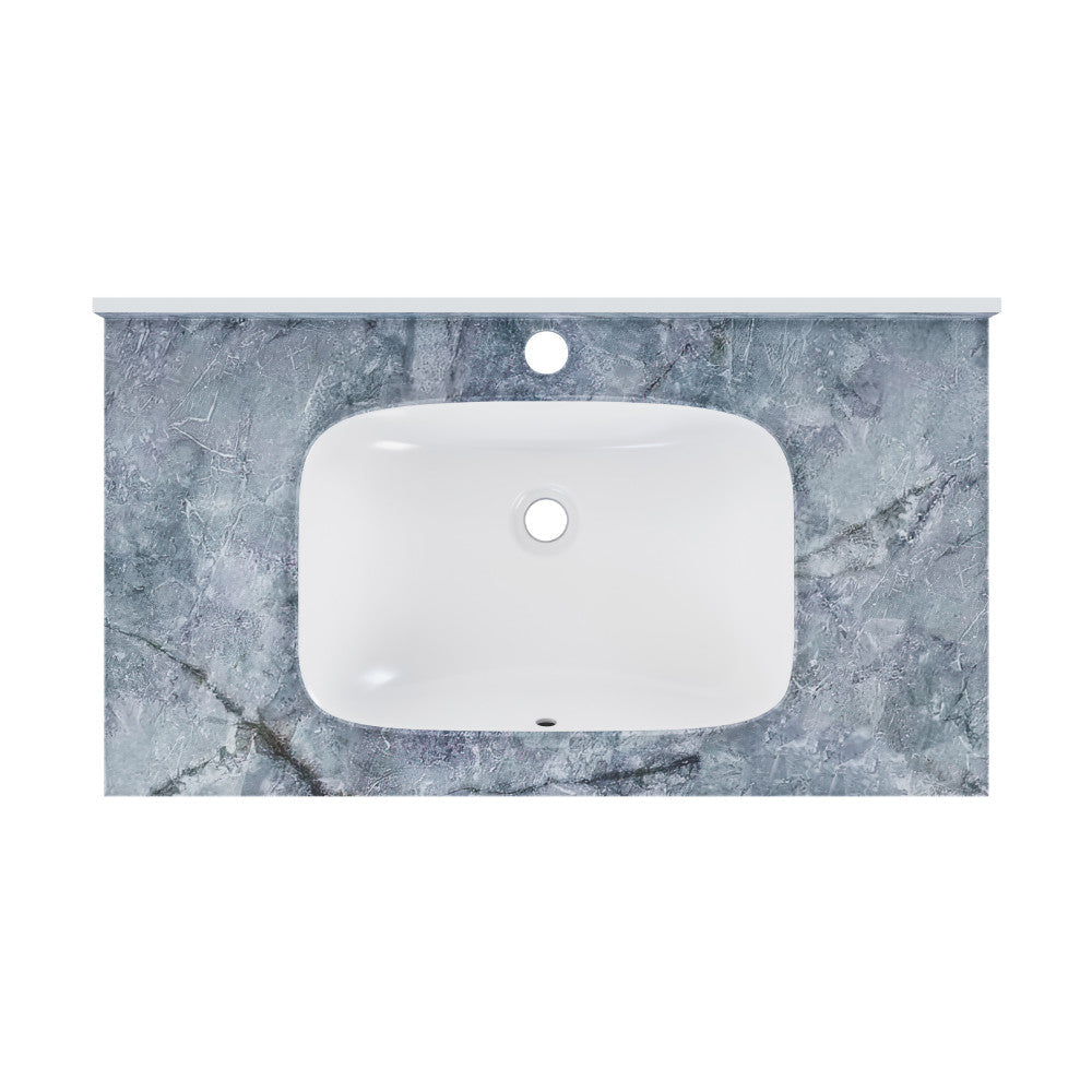 Swiss Madison Avancer 36'' Wall Mount Sink In Blue Celeste