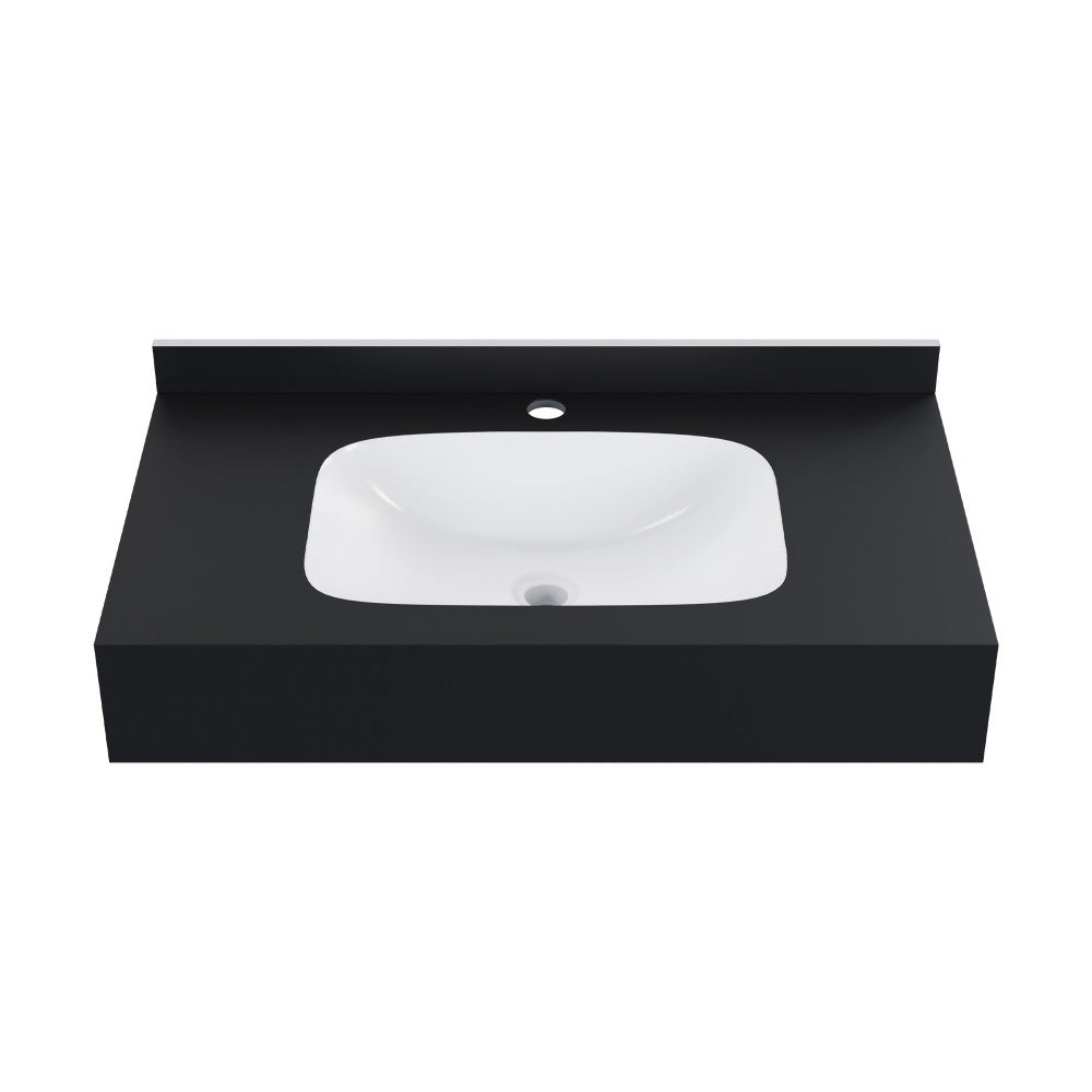 Swiss Madison Avancer 36'' Wall Mount Sink In Black Marquina