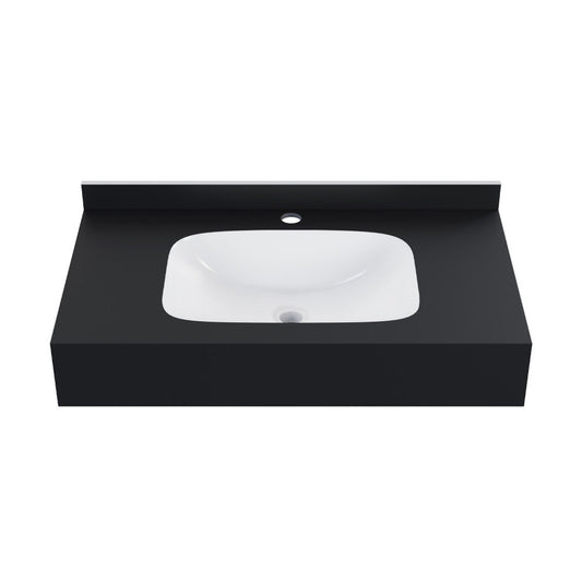 Swiss Madison Avancer 36'' Wall Mount Sink In Black Marquina