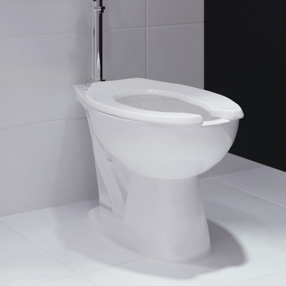 Swiss Madison Sirene Floor-Mounted Comfort Height Commercial Elongated Top Flush Spud Flushometer Toilet Bowl